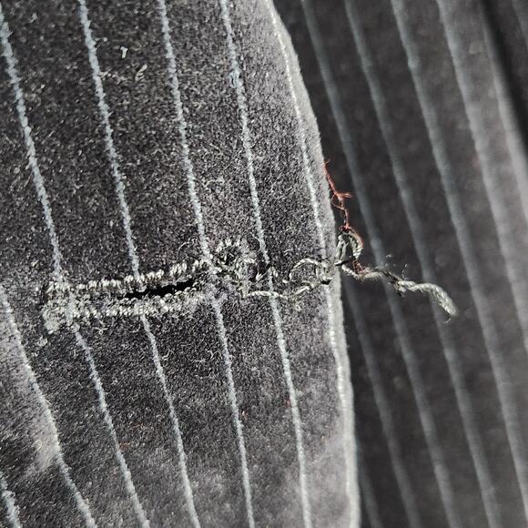 Zagato Blazer Mens 36R Black Pinstripe Velvet Sport Coat 3-Button Notch Lapel - Picture 10 of 16